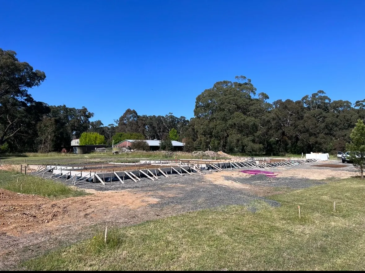 Slab formwork and footings set out before the pour on a Summerfield Homes site